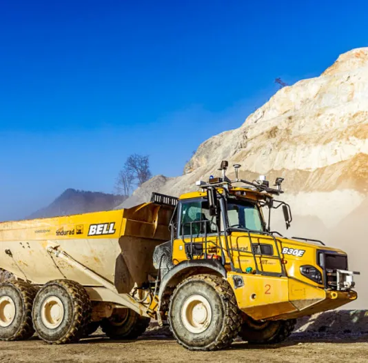 Articulated dump truck under development at Surbhi Earthmover manufacturing facility